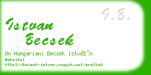 istvan becsek business card